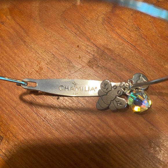 CHAMILIA STERLING SILVER ID BRACELET "BE AWESOME" WITH SWAROVSKI CRYSTAL NWT - Picture 6 of 9